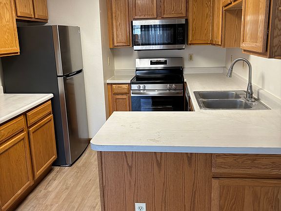Kitchen with lots of cabinet storage space.