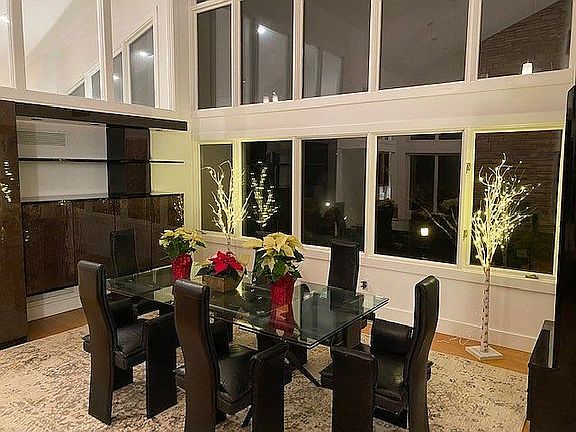 dining area view of pond