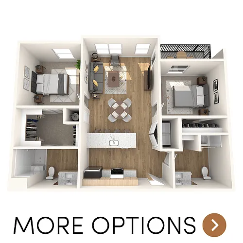 Floor plan 2 Bedroom, 2 Bathroom