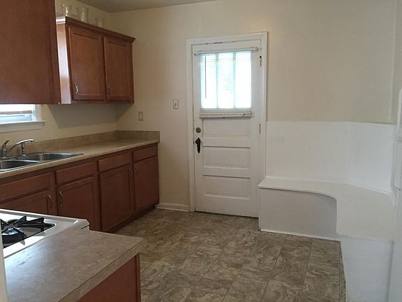 Newer kitchen;eating corner, door to deck