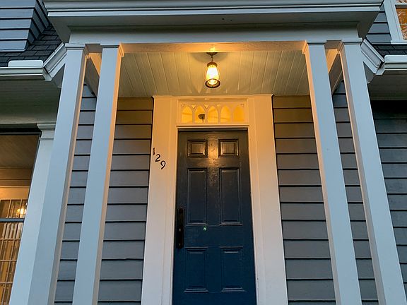 Portico with wrought iron 