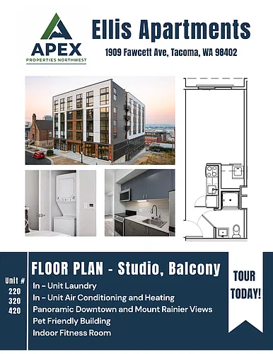 Floor plan Studio Balcony