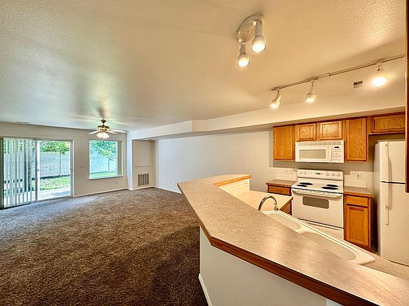 Bar seating for efficiency and convenience.