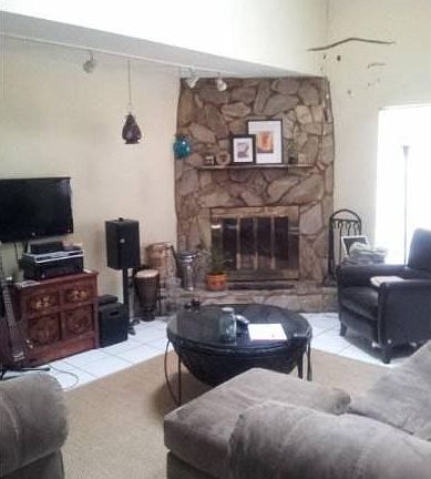 Living room fireplace