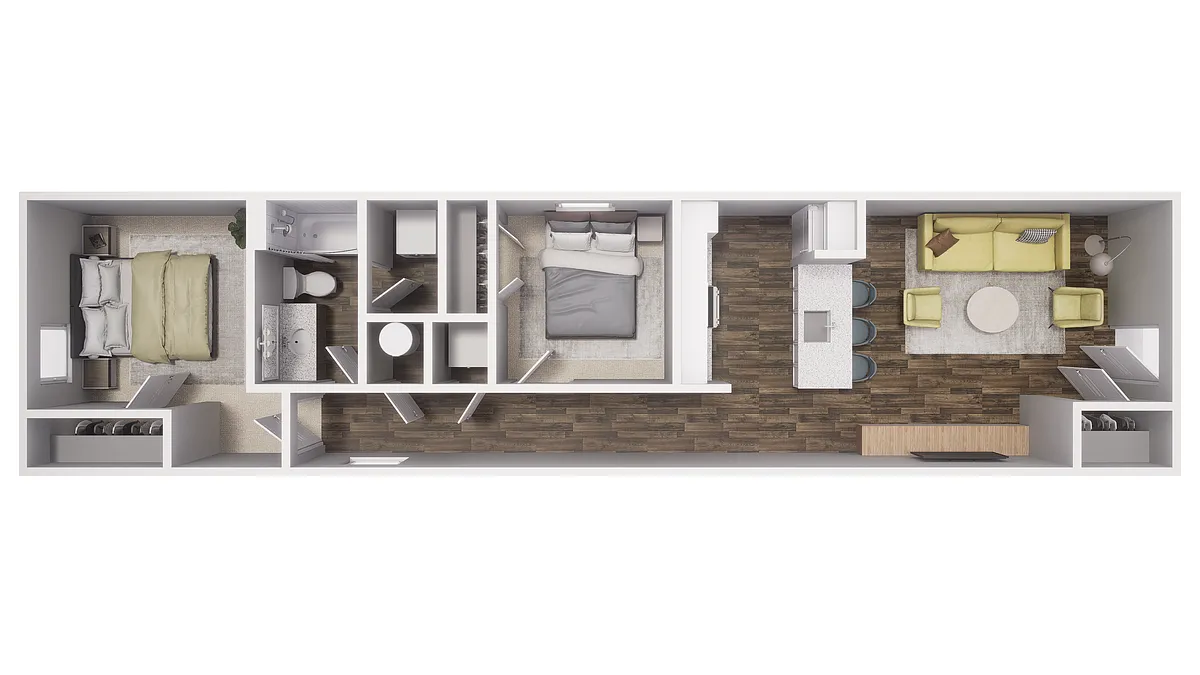 Floor plan 2x1 - 792 sqft - B1