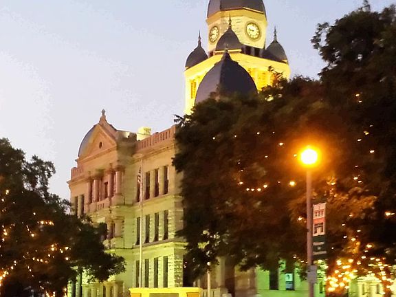 Denton, Texas historic courthouse and square