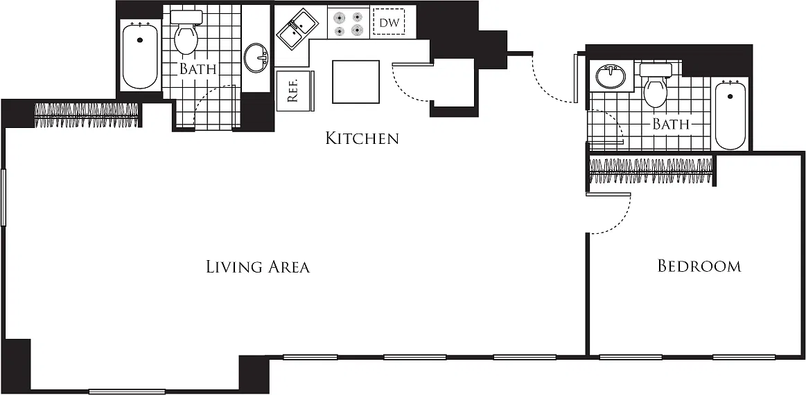 Floor plan One Bedroom E2