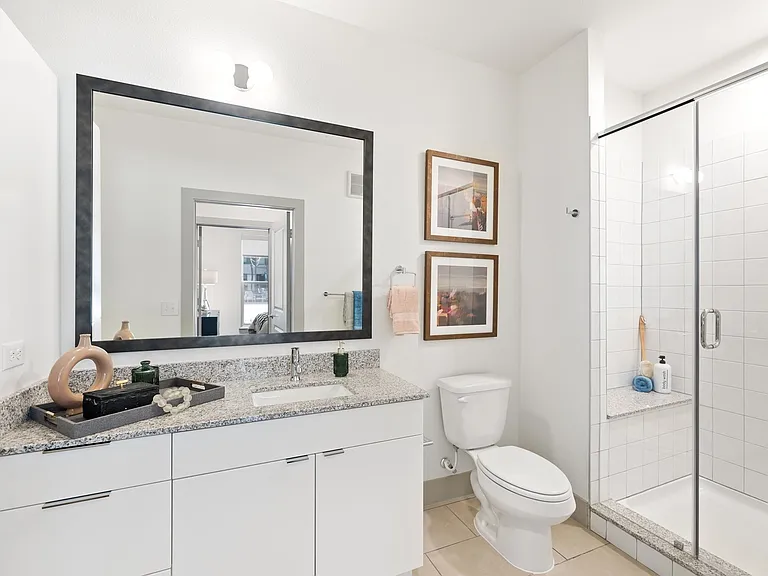 Model Bathroom with Standing Shower