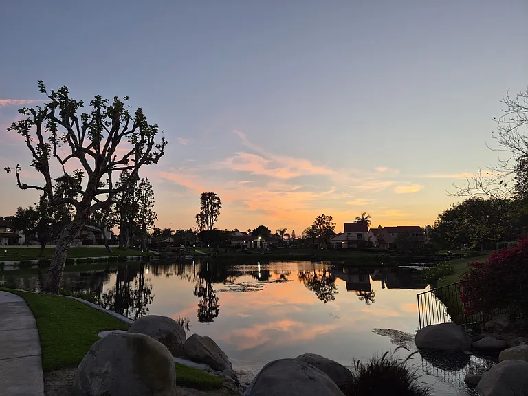 sunset by the lake