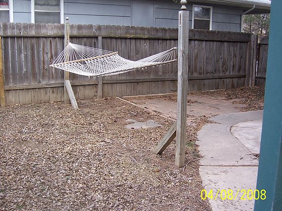 side patio for hammock