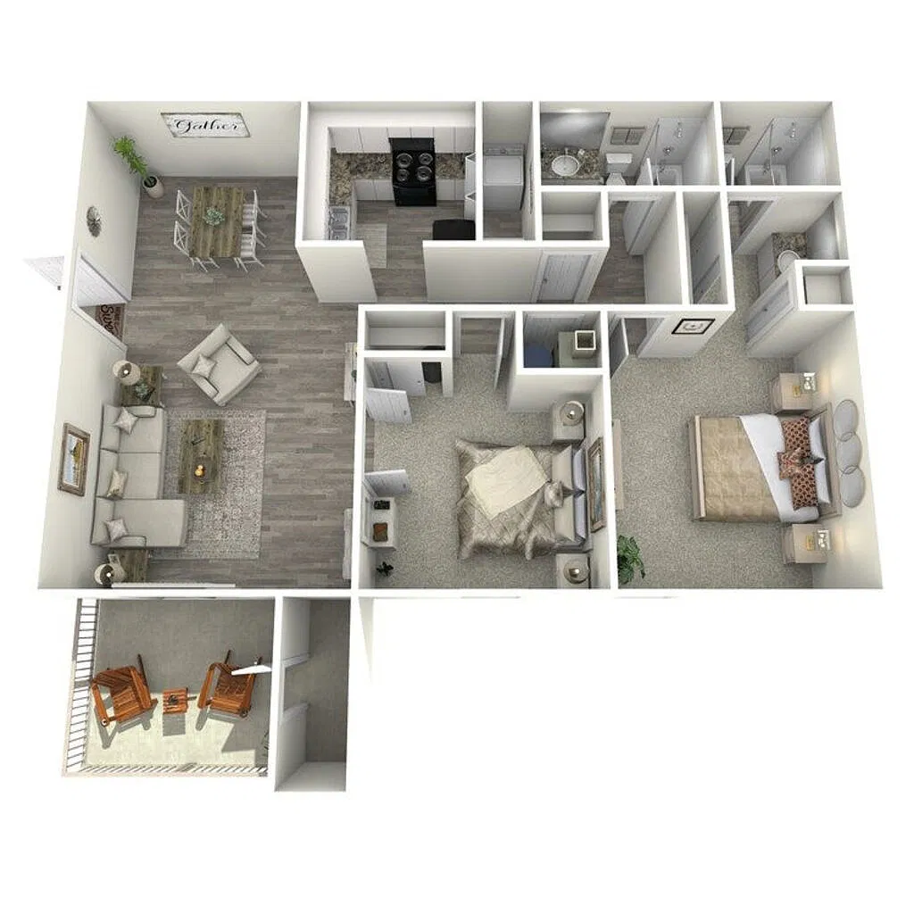 Floor plan 2 Bed 2 Bath