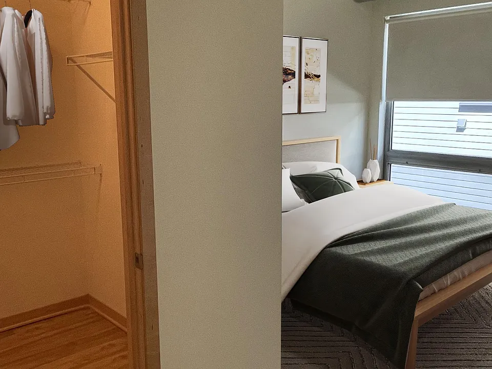 Bedroom with a large closet