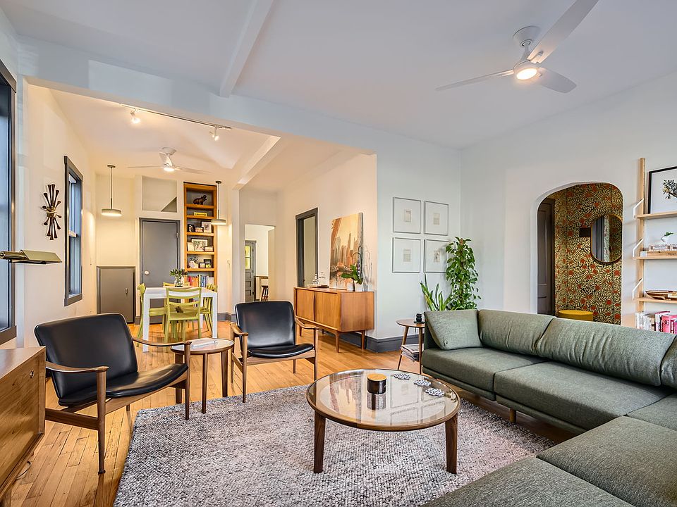 The main living area is light and bright while also having tons of character.