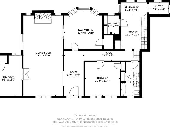 Family room is actually used as a bedroom by most residents.