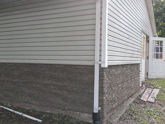 New siding around garage.