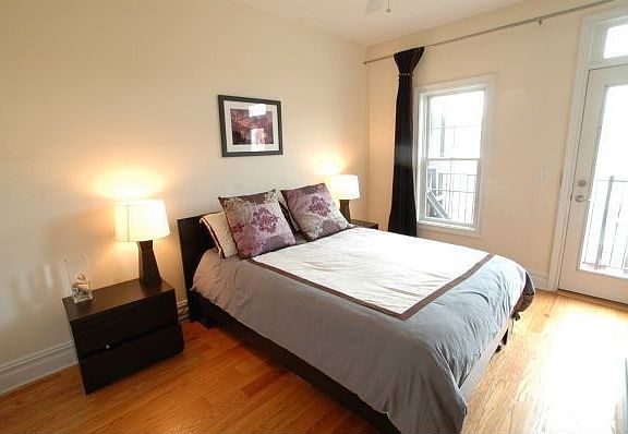 Bedroom with door to deck