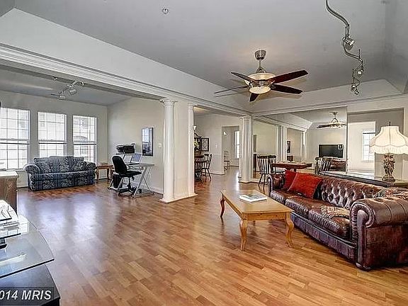 Great Room looking at sunroom on left and dining room on right