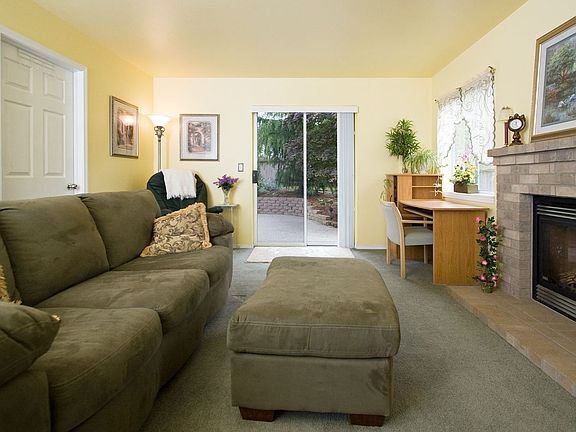 Family room with new gas fireplace.