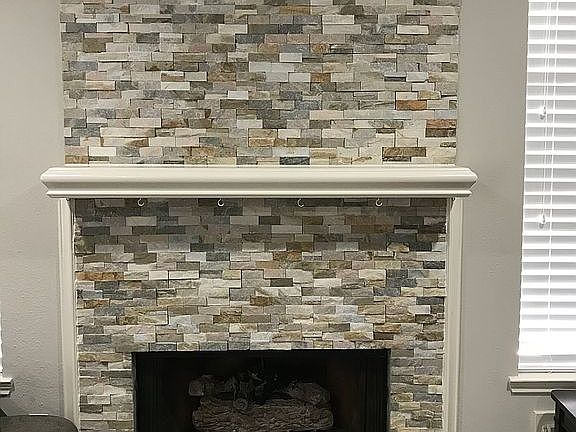Beautiful stone fireplace 
