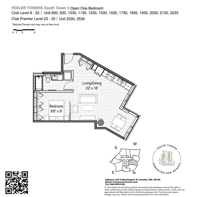 Floor plan Open 1x1 - Income Restricted 70% AMI