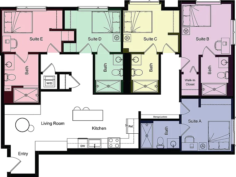 B1- Private Suite in Shared 5 Bedroom Unit B1- Private Suite in Shared 5 Bedroom Unit