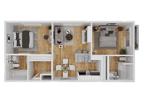 Floor plan 2 Bed 2 Bath