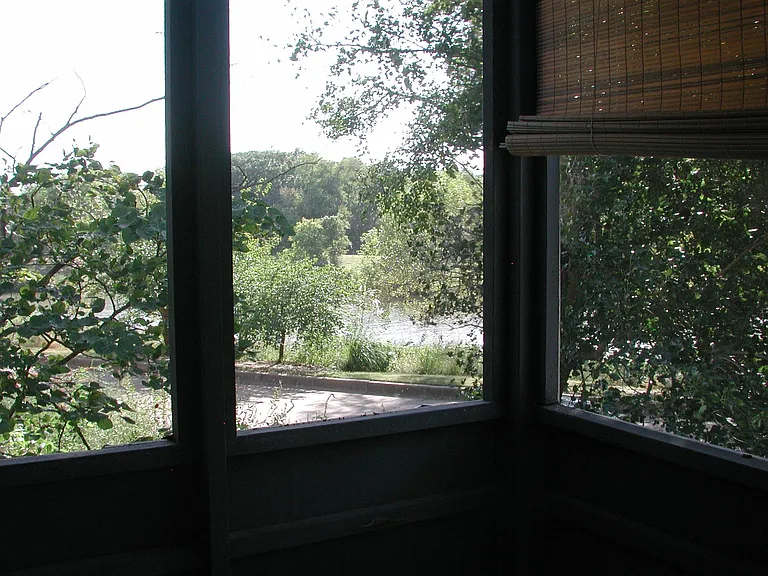 View from screened porch, LR, kitchen