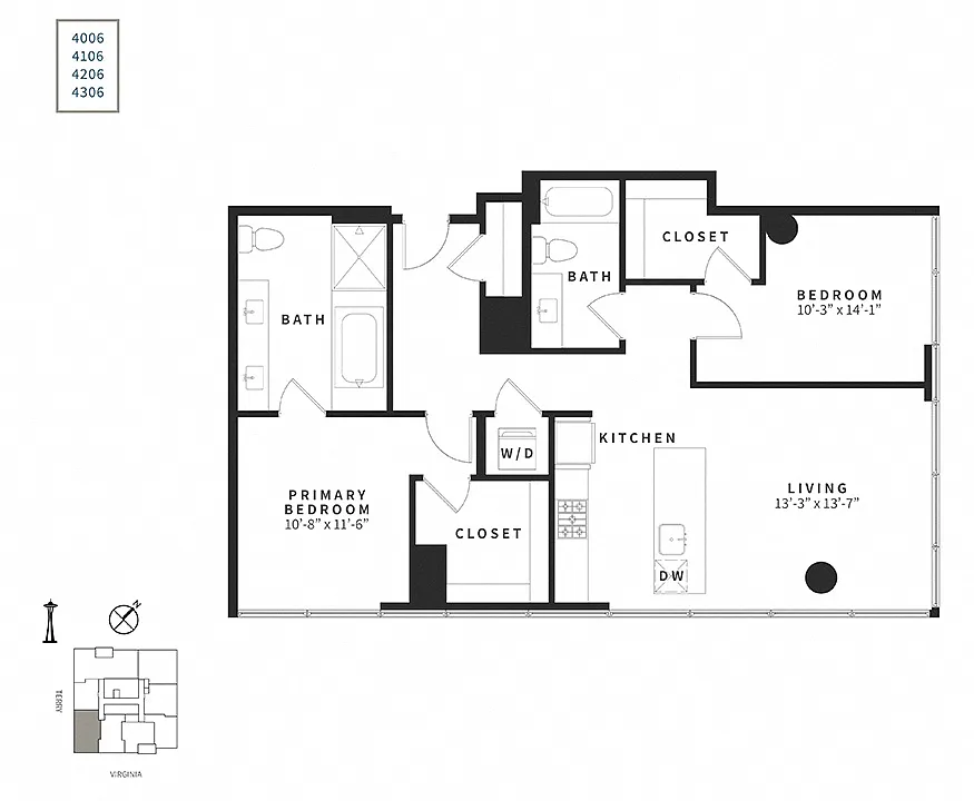 Floor plan Signature 2 Bedroom C2PH