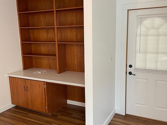 Built in shelving in the living room