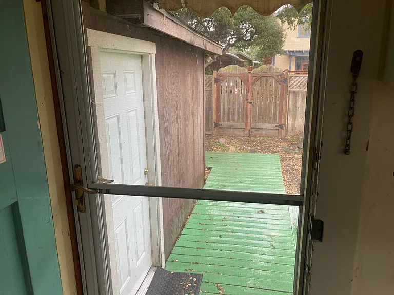 Entrance deck to door.