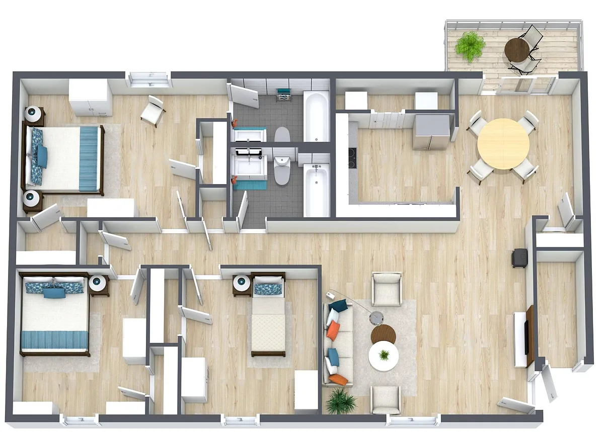 Floor plan 3BR - 2BTH