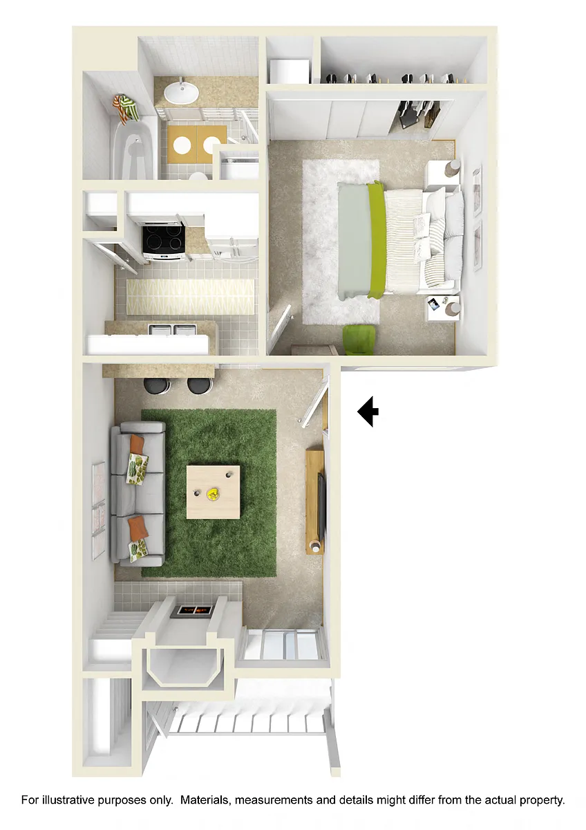 Floor plan Small One Bed One Bath