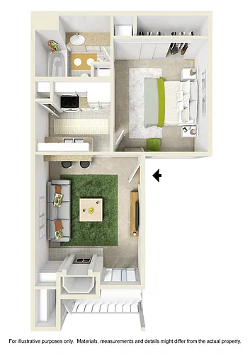 Floor plan Small One Bed One Bath