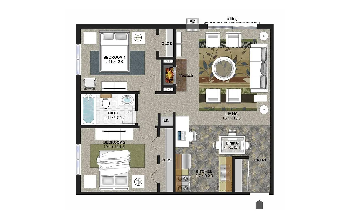 Floor plan Two Bedroom