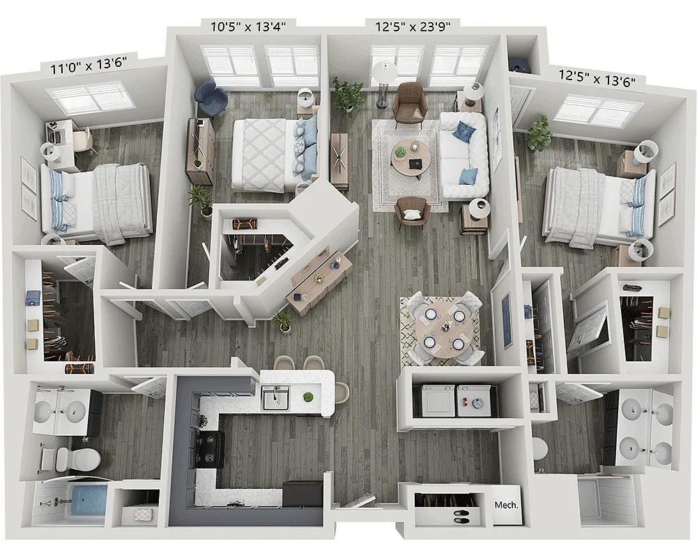 Floor plan Three Bedroom C2