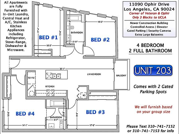 11090 Ophir Dr., #203, Westwood, CA 90024 - Unit Floorplan