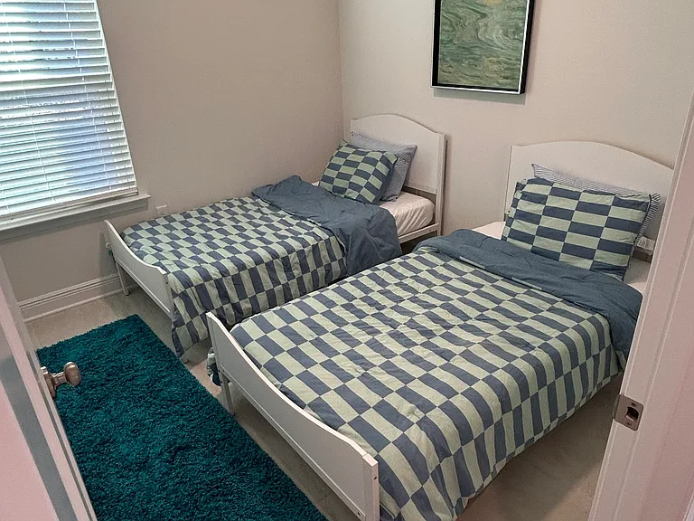 bedroom #2 with tin beds, can be pushed together if desired