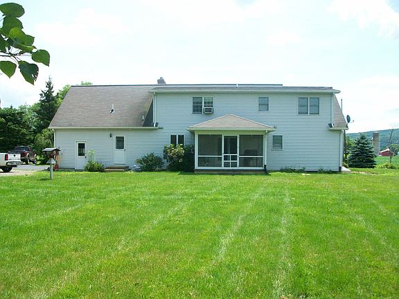 Screened in porch looking over playing field