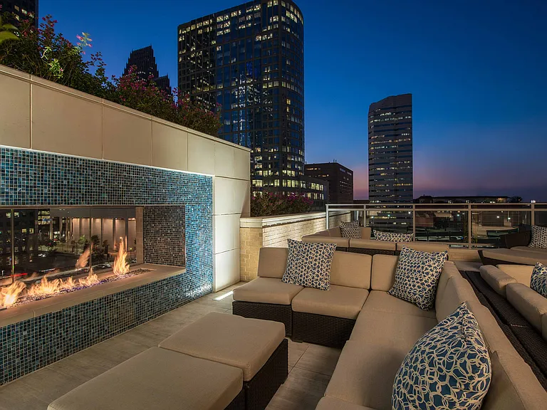 Terrace Fireplace Evening