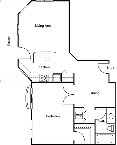 Floor plan 1X1 B3