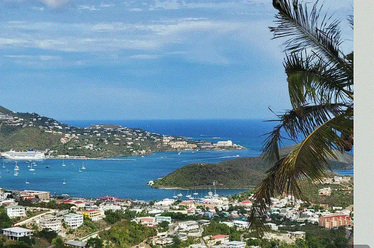 Exceptional views of Charlotte Amalie harbor, Crown Bay and surrounding hillsides.