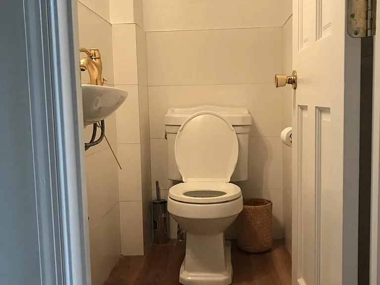 Halfbathroom between kitchen and dining room, 1st floor