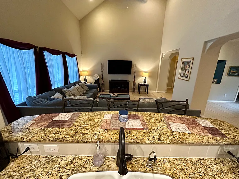 Open concept entertaining for the big game or movie night