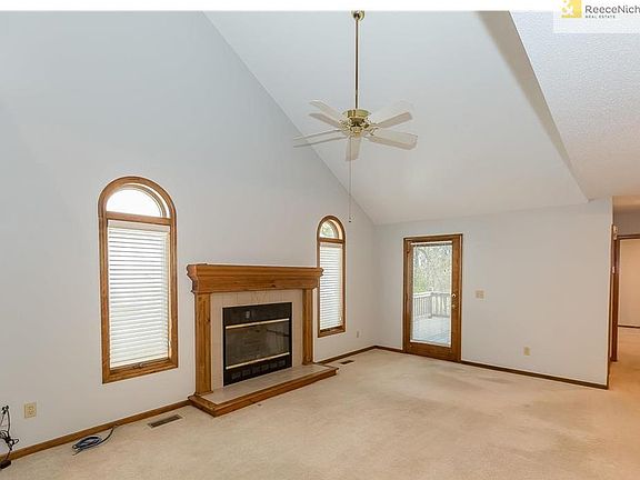 Great room with fireplace and vaulted ceilings
