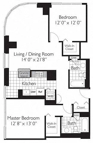 Floor plan TWO BEDROOM 11 - THE SHOREHAM