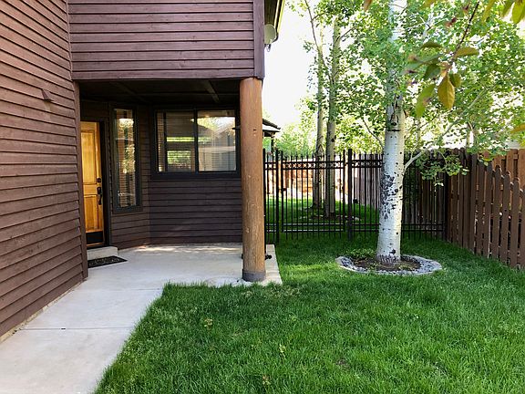 The covered entry keeps weather out.