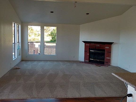 Living room and fireplace