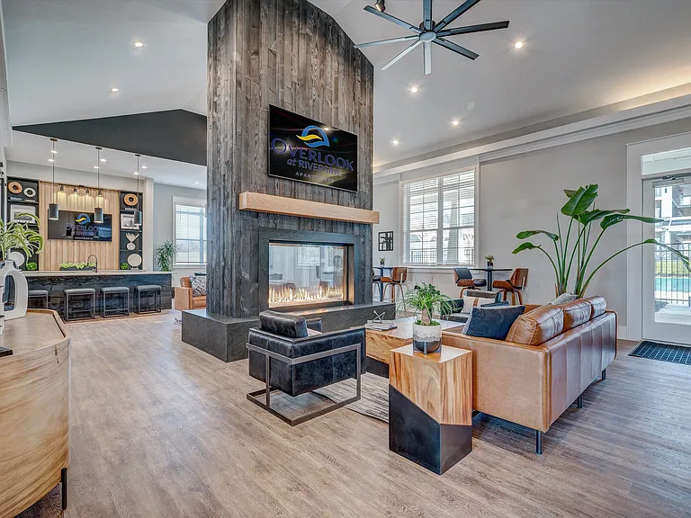 Overlook at Riverside Clubhouse FIreplace