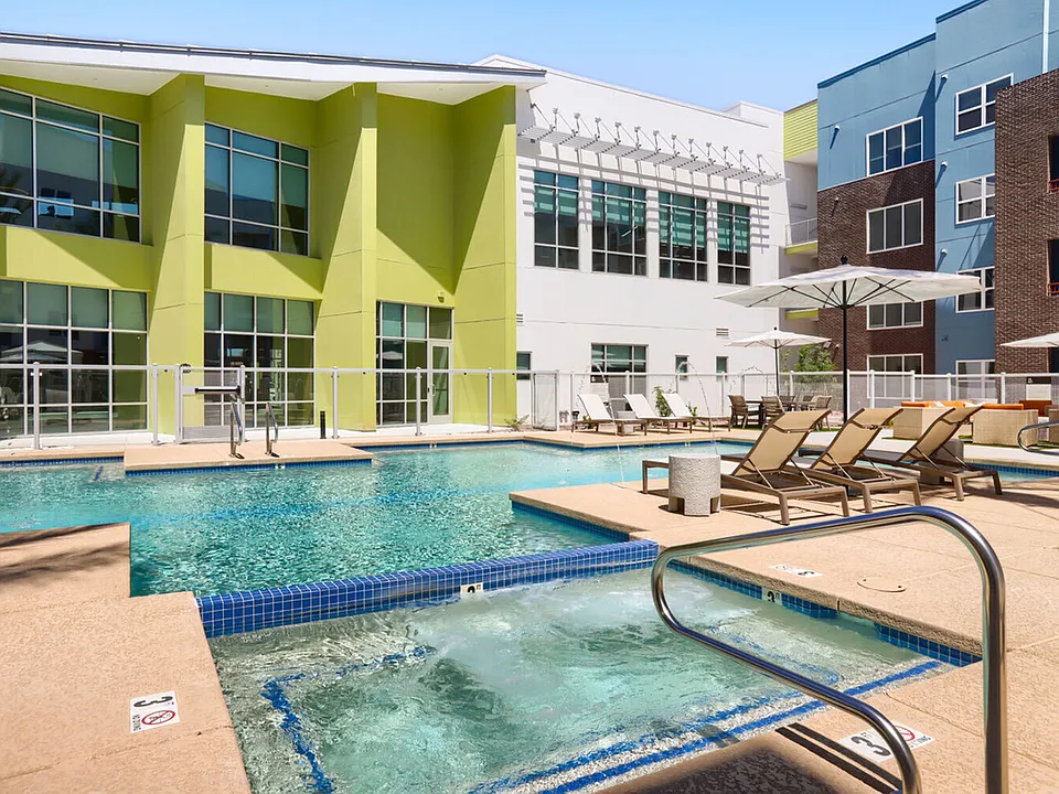 Soak it all in. The Garrett Uptown pool complex includes a spa and hot tub alongside the full resort pool for the perfect wind-down after a long week.
