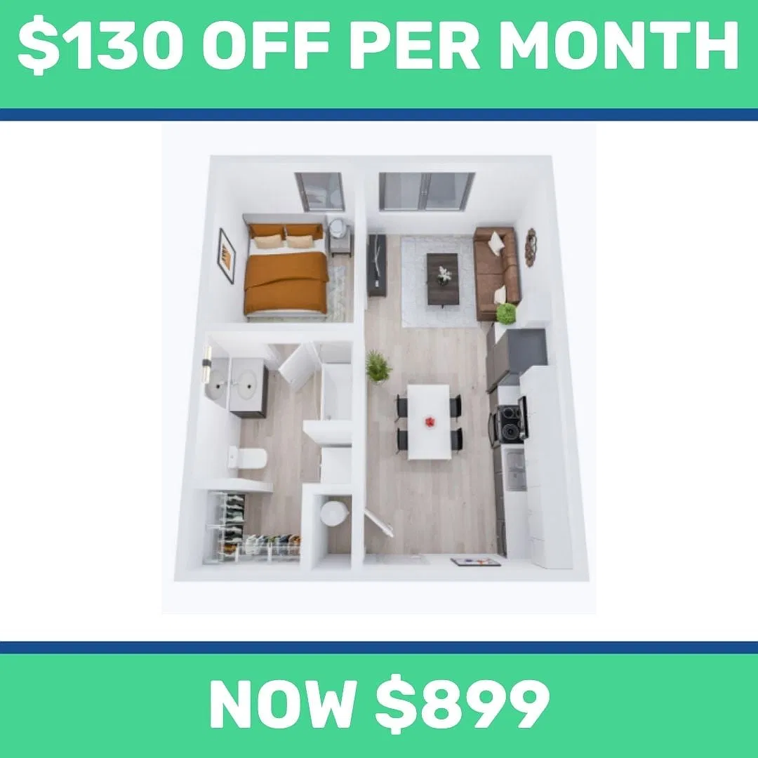 Floor plan 1BR/1BA - Cherry